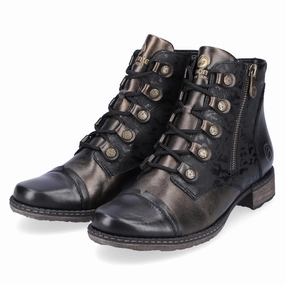 Remonte D4391 Chandra 91 Black/Antique Leather Bootie (Women's) Work Day Fit