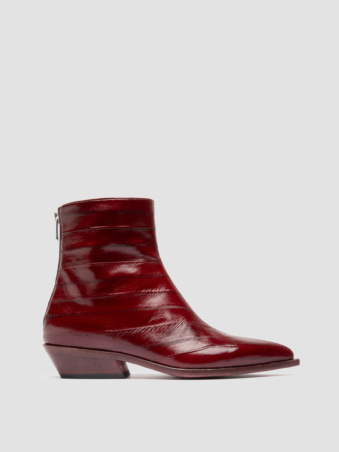 Rubber Tread Pattern NOELIE DD 109 - Burgundy Leather Zipped Boots