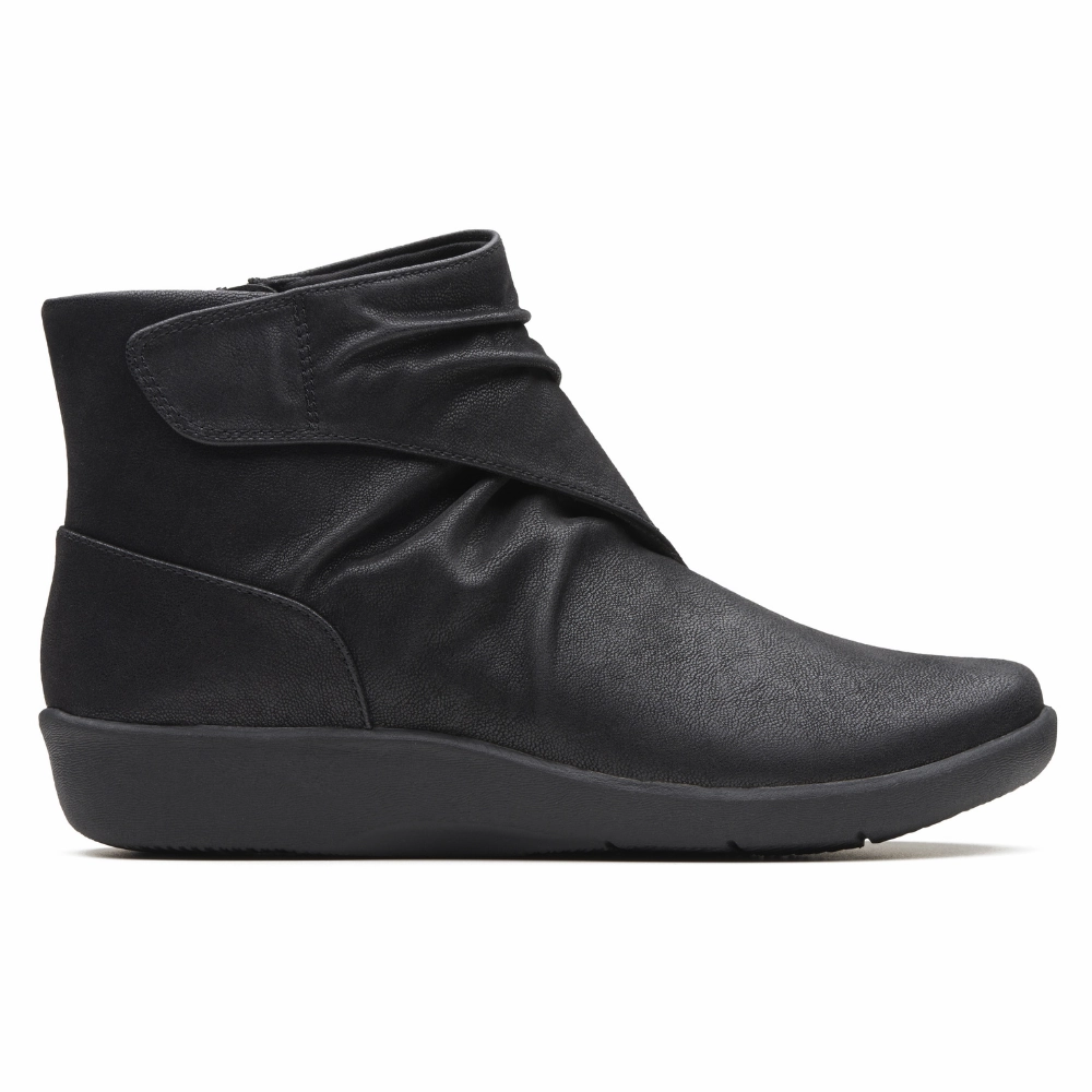 Clarks Sillian Tana Black Synthetic Boot (Women's) Motion Friendly Comfortable Fitment
