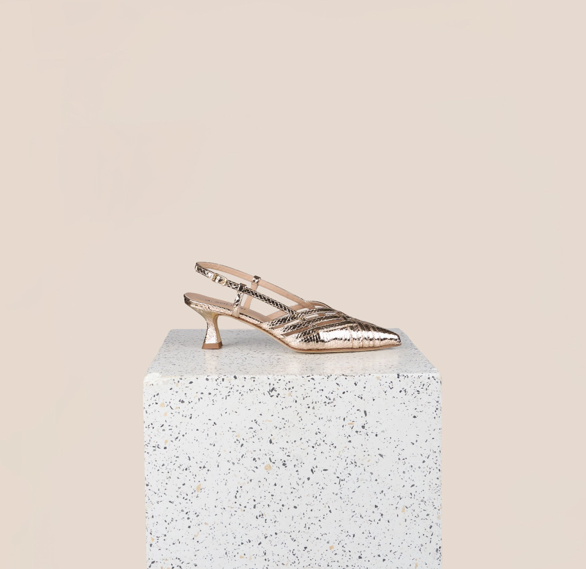 Novara - Gold Snake Art Piece Comfortable Dress Shoes