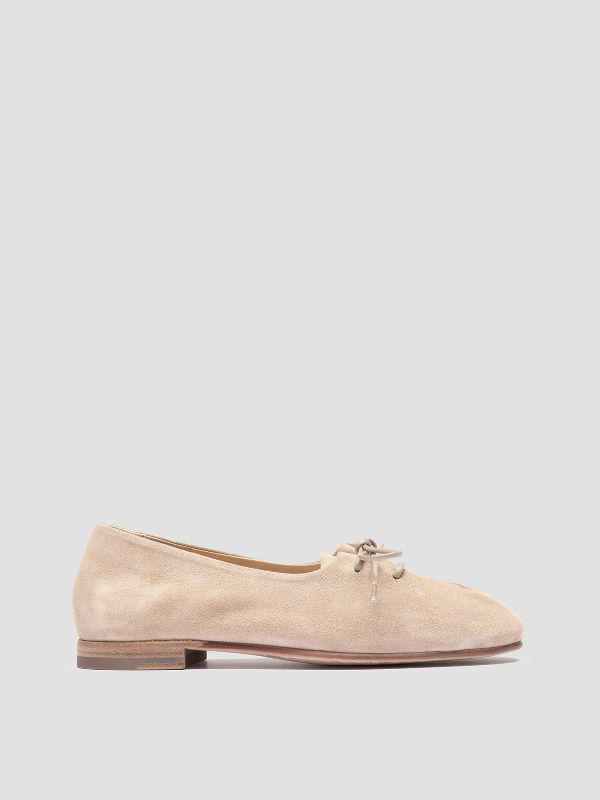 OLIVER 102 - Beige Suede Ballerina Shoes Opulent Edge