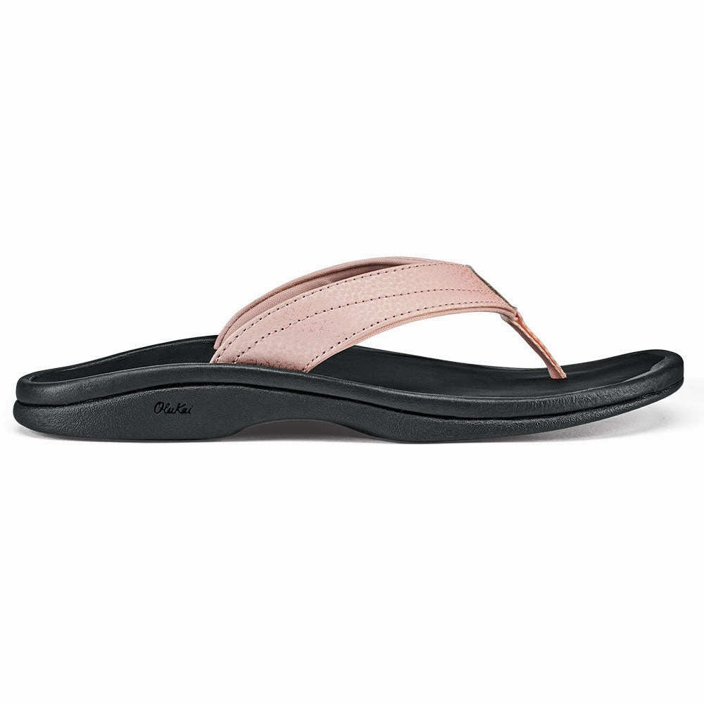 OluKai 'Ohana Flip Flop Sandal Petal Pink / Black (Women's) Resort Ready