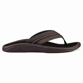 Boardwalk Glam OluKai Hokua Dark Wood Sandal (Men's)