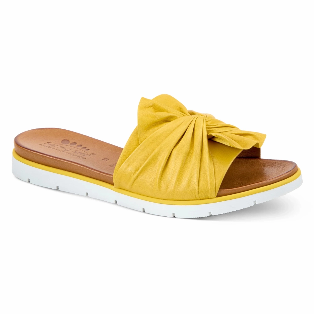 Comfort Sandals Spring Step Lavona Yellow Slide Sandal (Women's)