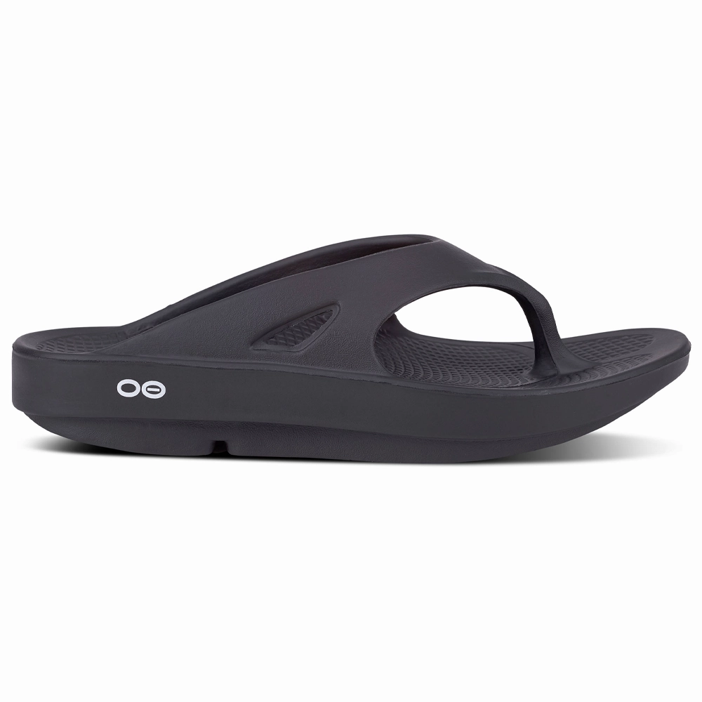OOFOS OOriginal Black Sandal (Unisex) Synthetic Weave