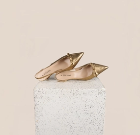 Pescara - Gold Foil Kitten Heels Quick Fit