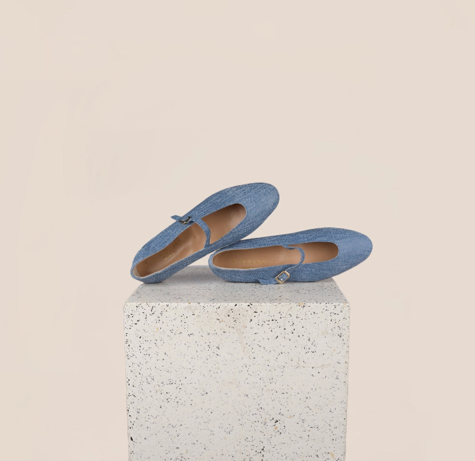 Bari - Blue Twill Smooth Finish Washable