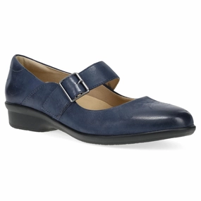 Dansko Collette Navy Burnished Nubuck Mary Jane (Women's) Airport Style Soundproof