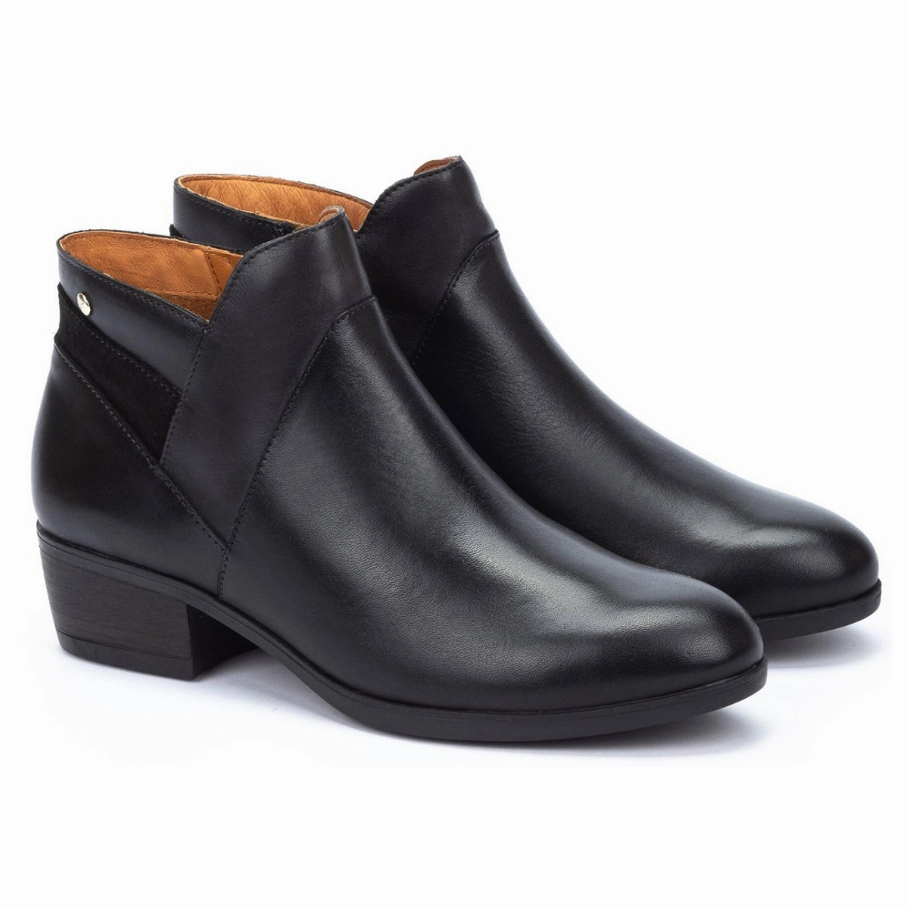 Pikolinos Daroca Black Leather Ankle Boot (Women's) Active Day