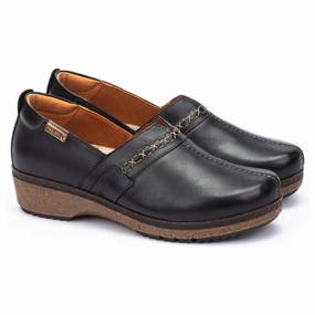 Pikolinos Granada Black Leather Clog (Women's) Spring Days