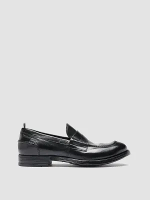 BALANCE 011 - Black Leather Penny Loafers Bright Pace