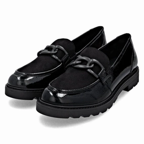 Remonte Anuschka 01 Black Leather Loafer (Women's) Market Walk Braided Detail