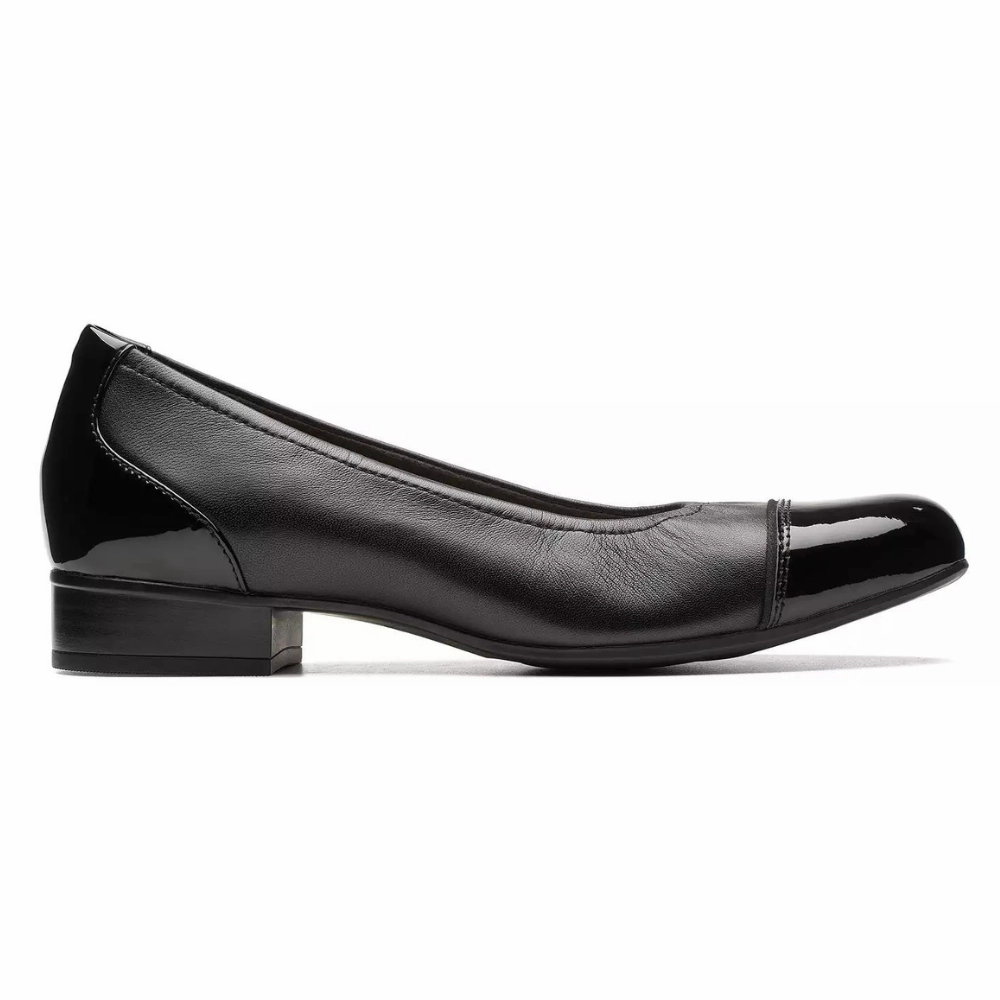 Clarks Juliet Step Black Leather Slip-On (Women's) Occasion Footwear
