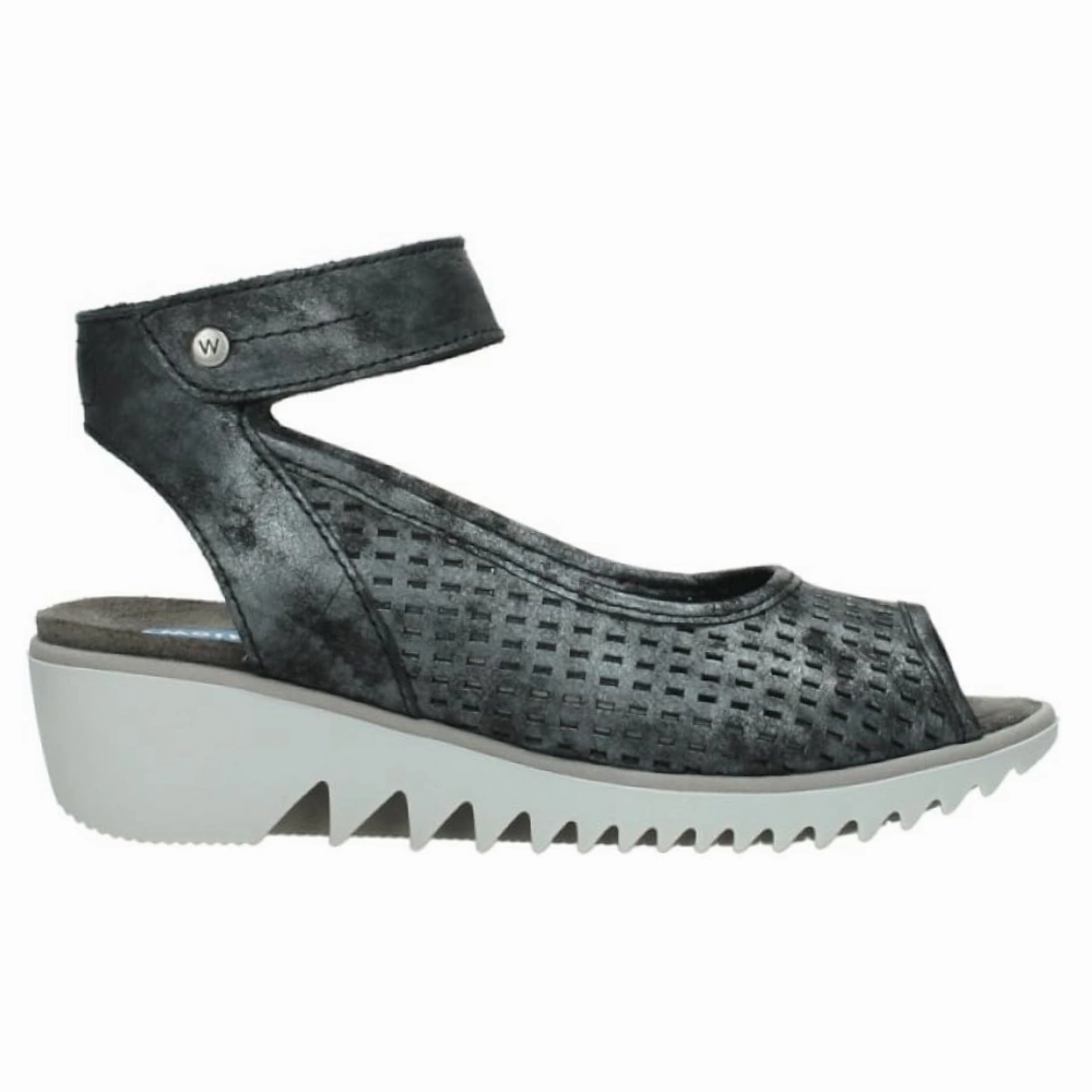 Relaxed Footwear for Summer Non toxic Wolky Frosty Black Nubuck Sandal (Women's)