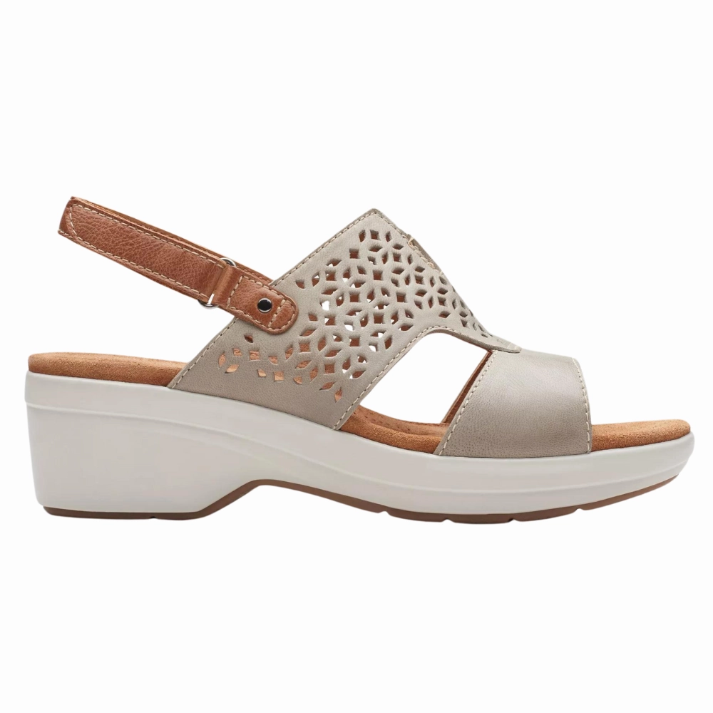 City Style Seasonal Footwear Clarks Tuleah Sun Stone Leather Sandal (Women's)