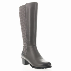 Fashionable Edge Versatile Design Propet Talise Stretchable Grey Leather Tall Boot (Women's)