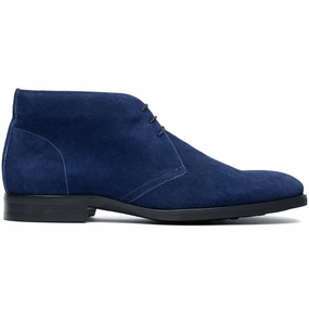 46-592-NVY MARCO Suede Calfskin Chukka Boot, Navy Impact Diffusion Tech Practical Choice