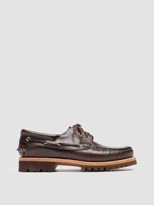HERITAGE FLEXI 001 - Brown Leather Boat Shoes Comfort Fit