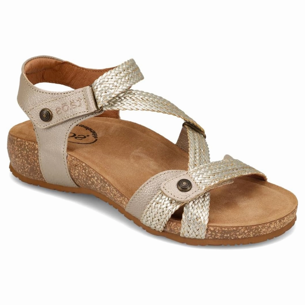 Taos Trulie Champagne Leather Sandal (Women's) Easy on Relaxing