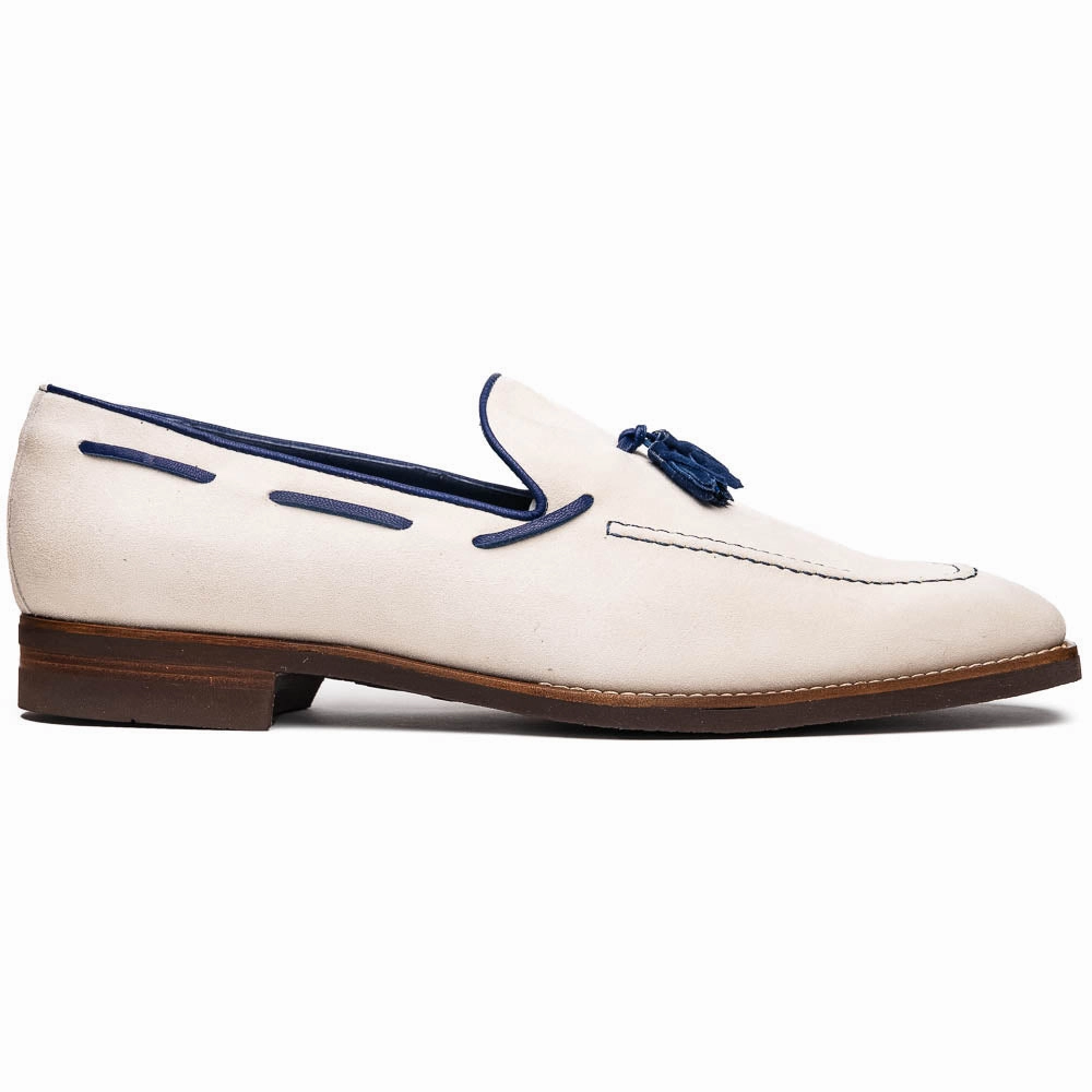 Smooth Dash Even Pace 16-628-SND CARMEN Sueded Goatskin & Crocodile Tassel Loafer, Sand
