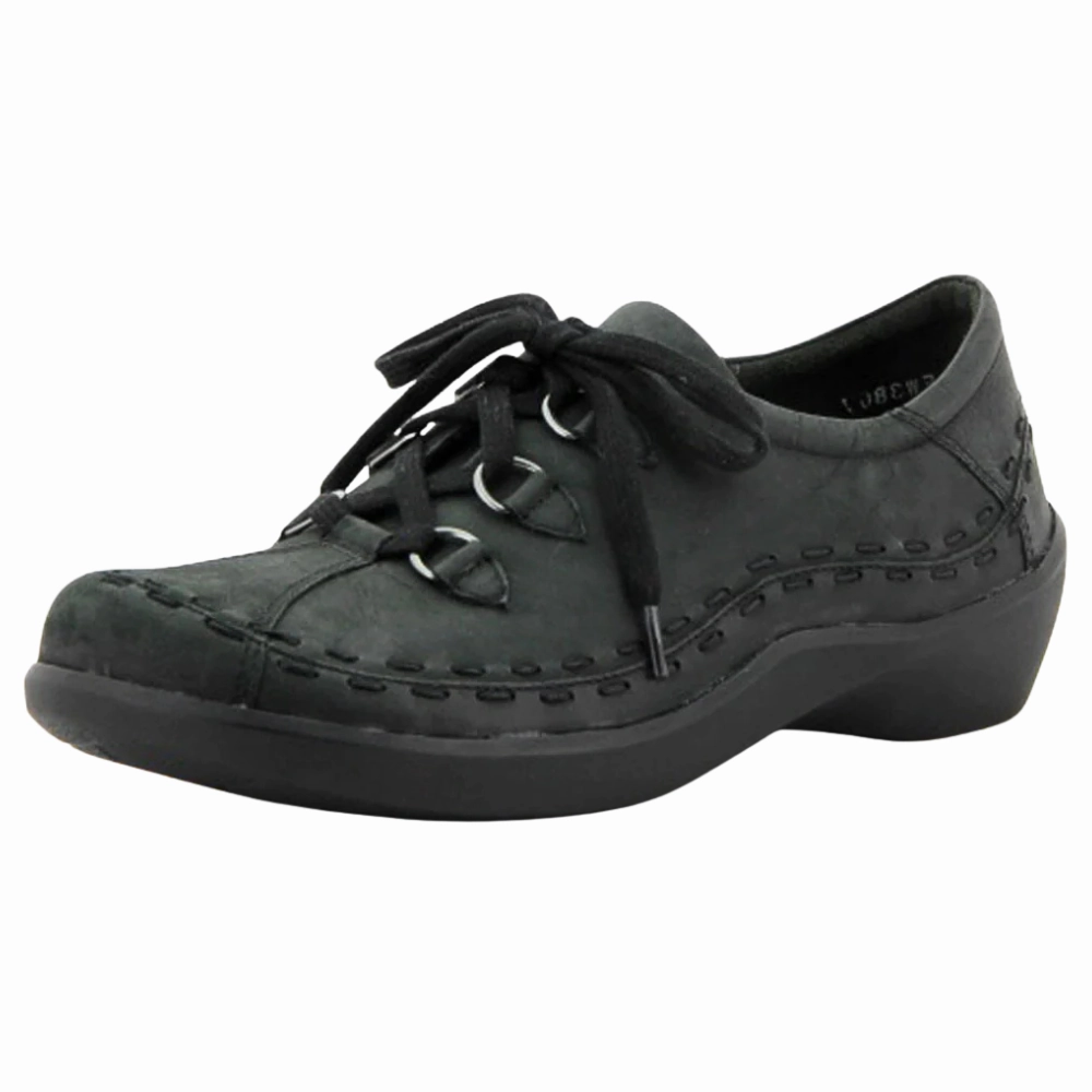Ziera Allsorts Black Trooper Nubuck Shoe (Women's) Pet Jog