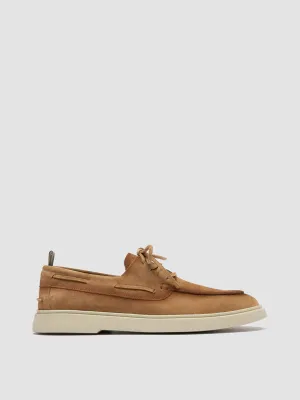 Elegant Shape BONES 013 - Camel Suede Boat Shoes