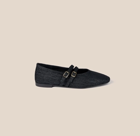 Everyday Flats Cori 2 Buckle - Black Twill