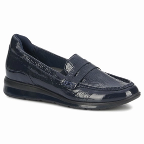 Ros Hommerson Dannon Navy Crinkle Patent Loafer (Women's) Step Lightly