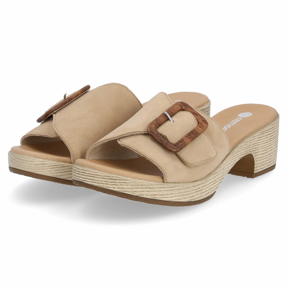 Elastic Strap Remonte Jerylin 50 Sand Leather Sandal (Women's)