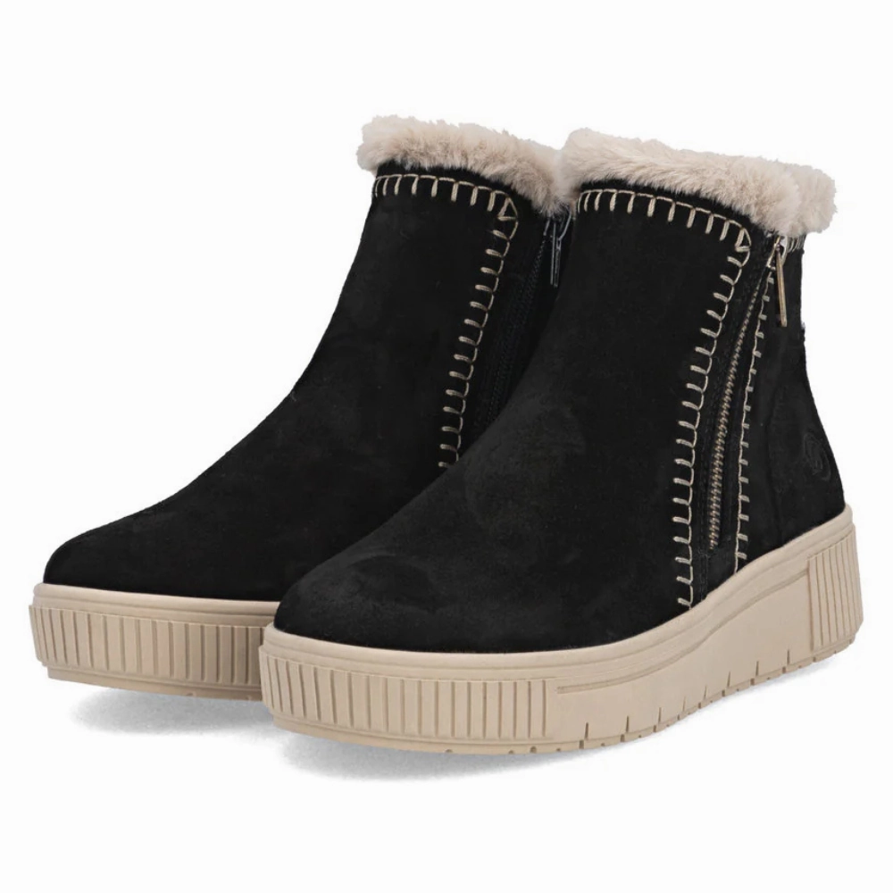 Adjustable Remonte Bonnie 70 Black Combination Bootie (Women's)