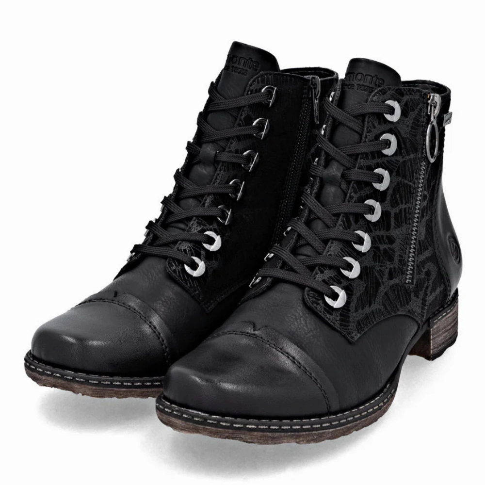 Remonte Chandra 82 Black Bootie (Women's) Cloud Feel LeatherMaterial