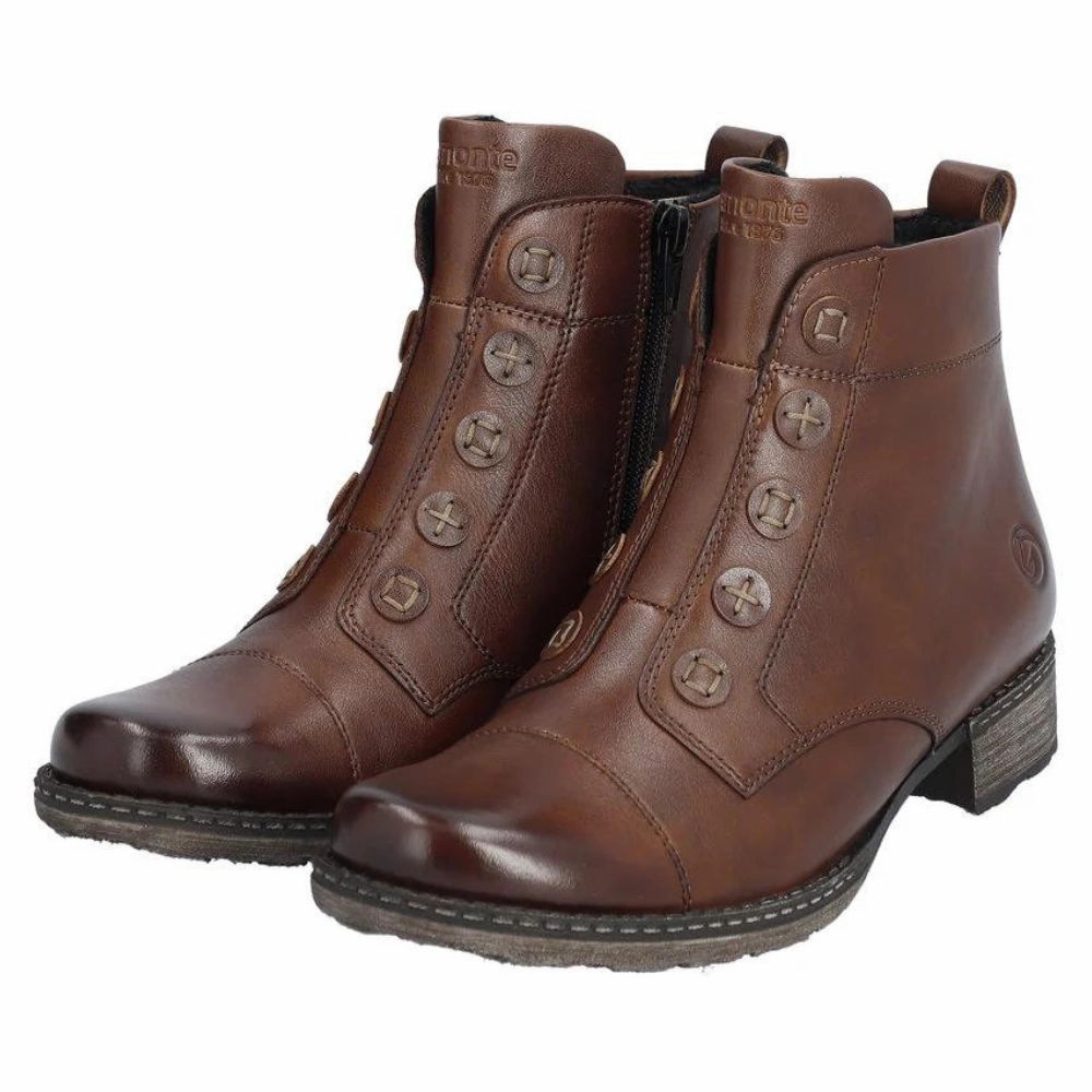 Daily Style Remonte D4392 Chandra 92 Chestnut Leather Bootie (Women's)