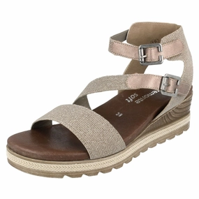Remonte D6351 Rose Leather Sandal (Women's) Trendy Shoes Memory Foam Insert