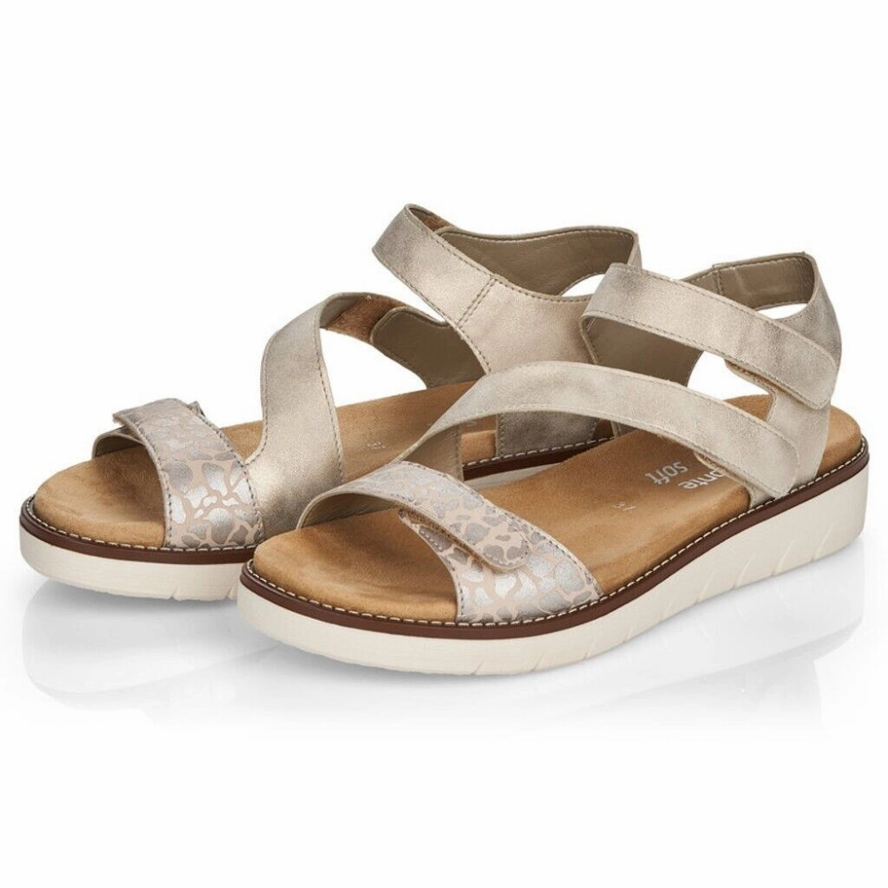 Sweat Wicking Remonte Jocelyn 50 Cliff/Pearl/Muschel Leather Sandal (Women's)