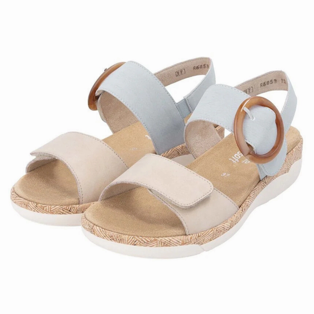 Remonte Jocelyn 53 Muschel/Blue Leather Sandal (Women's) Mood Boost