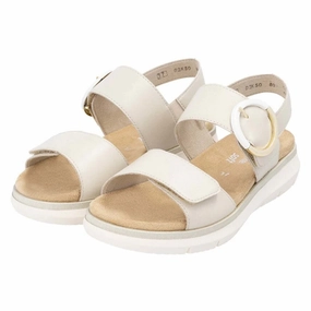 Remonte Jocelyn D2K50 White Leather Sandal (Women's) Easy Glam Urban Walk