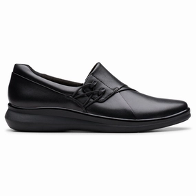 Everyday Look Lifestyle Gear Clarks Lynell Slip Black Leather Slip-On (Women's)
