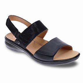 Revere Como Sandal Black Lizard (Women's) Easy Flow Arch support