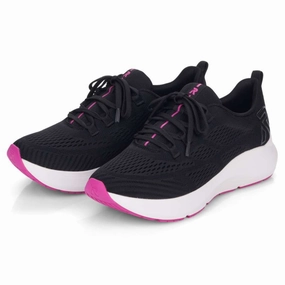 Smooth Finish Rieker 42103 Black Mesh Sneaker (Women's)