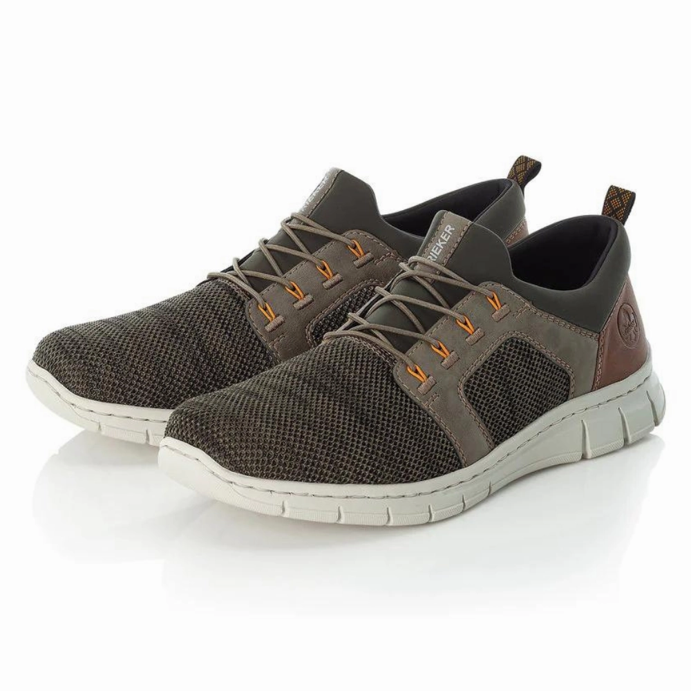 Roomie Fit Rieker B7796 Dark Green Leather Shoe (Men's)