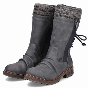 Rieker Dominika 56 Anthracite Boot (Women's) Plan Hike Plain Step