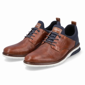 Rieker Dustin 50 Brown/Lake Leather Oxford (Men's) Durable Make Urban Lifestyle Durable Leather Lace-ups