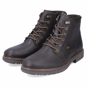 Rieker Dwayne 21 Dark Brown Leather Boot (Men's) Deep Black