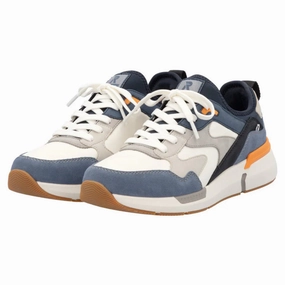 Rieker Justus U1403 Jeans/White Sneaker (Men's) Feel Fresh Slip On Design