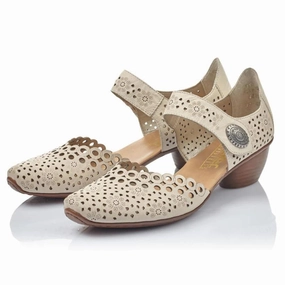 Evening Edge Icon Spark Rieker Mirjam 53 Beige Leather Heel (Women's)