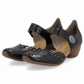 Formal Wear Rieker Mirjam 53 Nero/Black Leather Heel (Women's)