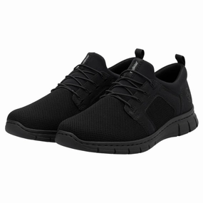 Walk Daily Glow Edge Rieker Timo 96 Black Textile Shoe (Men's)