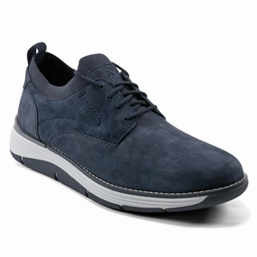 Rockport Lukah Dark Blue Lace-Up Sneakers (Men's) Flat Outsole Work Pace
