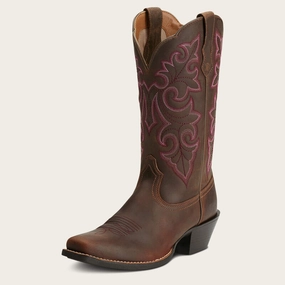Enhanced Leg Support Round Up Square Toe Western Boot