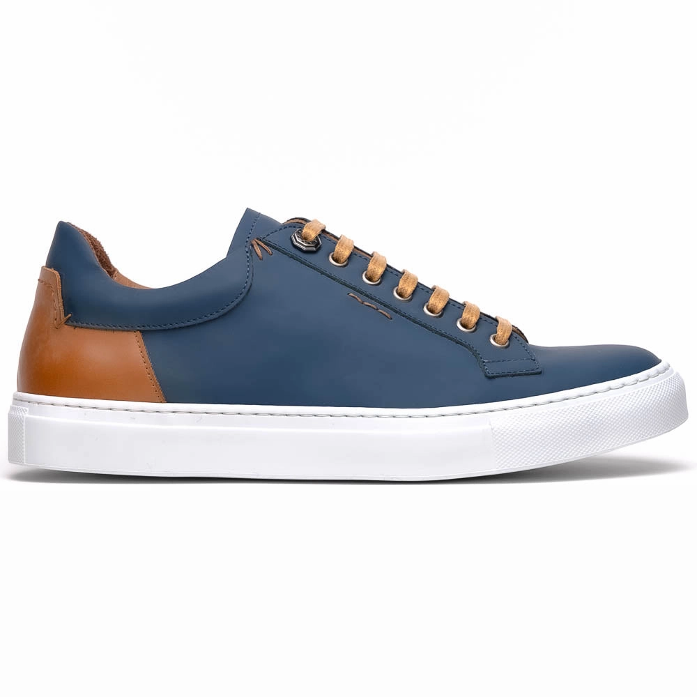 65-229-NVY Diaz Rubberized Calfskin Sneaker Navy AdjustableFit Sculpted comfort